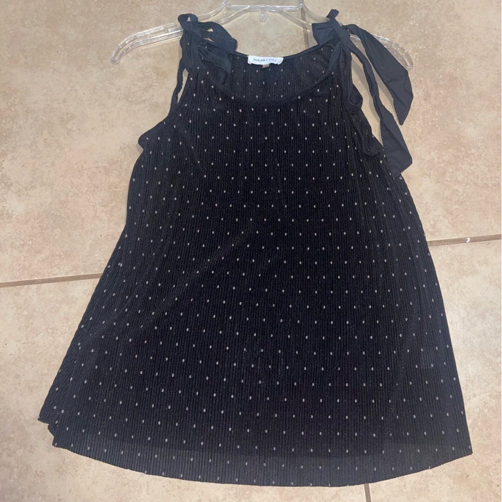 Sugarlips Black & White Polka Dot Tank Top